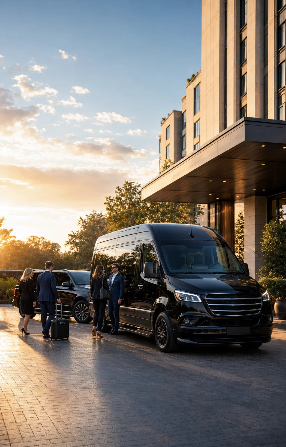 Sunrise Limousine passenger vehicle providing group transportation